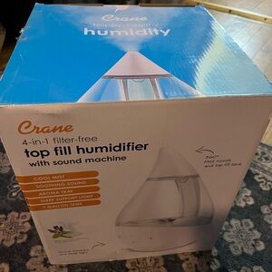 Crane White Top Fill Humidifier with Sound Machine